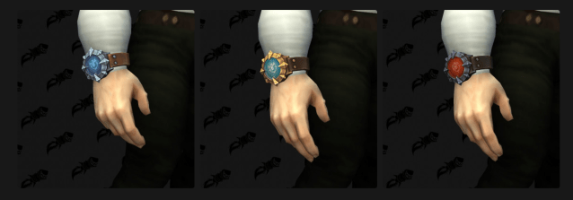 Three wristwatch models coming to World of Warcraft, courtesy of a datamine by Wowhead. 