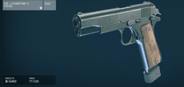 Sid Livingstone's pistol in-game