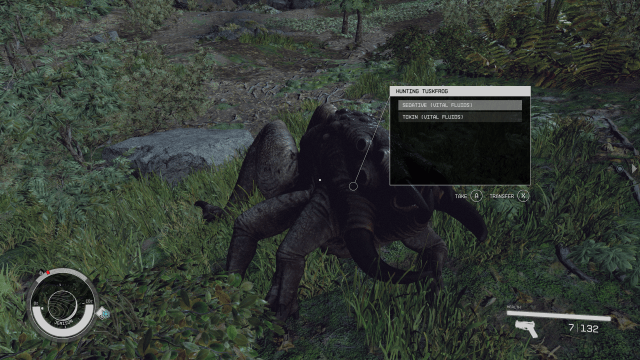 Starfield dead Hunting Tuskfrog, its inventory shows it has Sedative