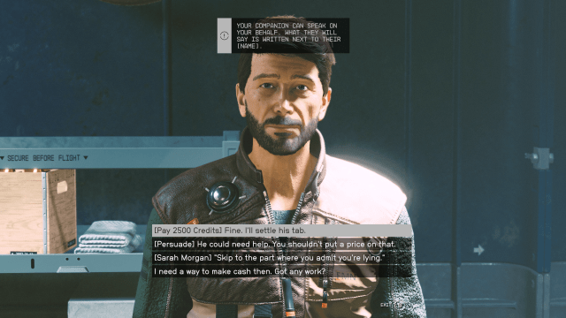 Starfield Jack dialogue options