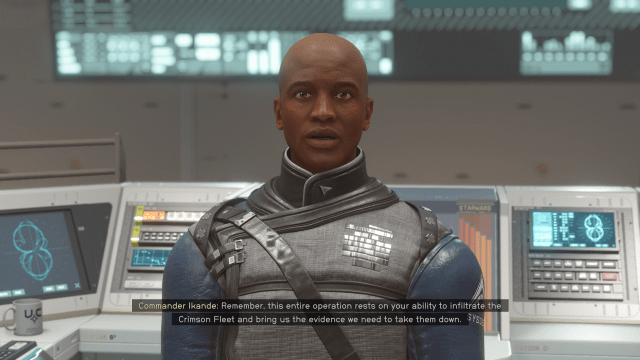 Starfield Commander Ikande telling you about the mission