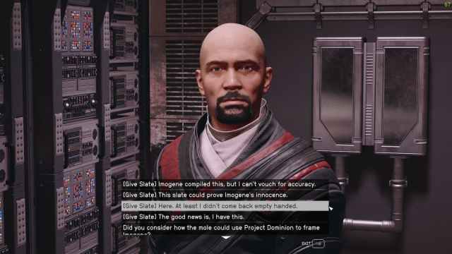 Image showing Dalton's dialogue options in Starfield