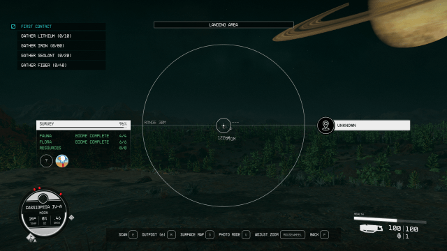 Displays an unknown map marker on the scanner in Starfield.