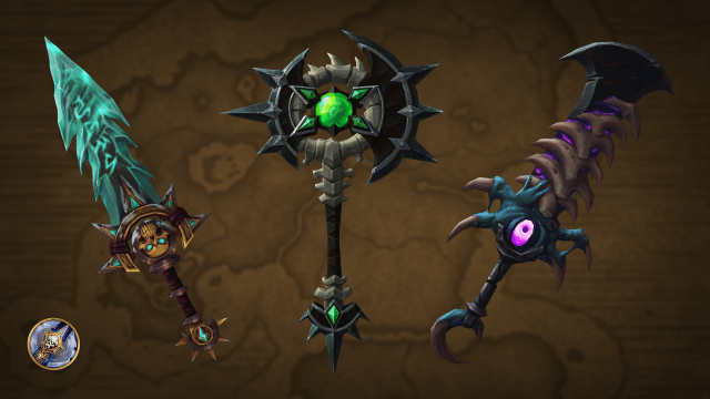 Three WoW weapons