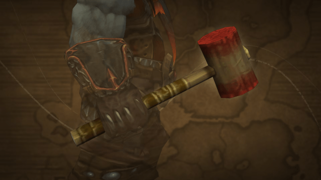 WoW character holding Wine-Soaked Hammer