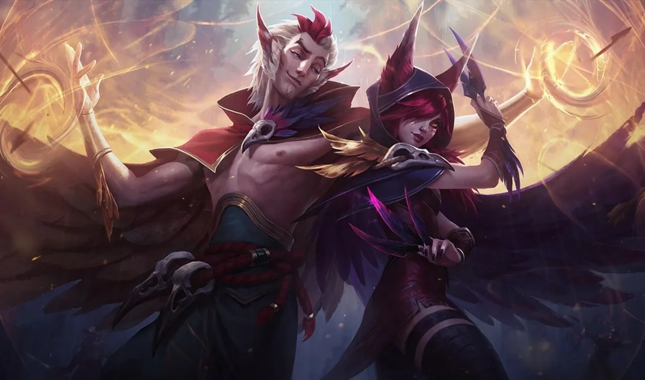 Xayah and Rakan, from League of Legends and Teamfight Tactics.