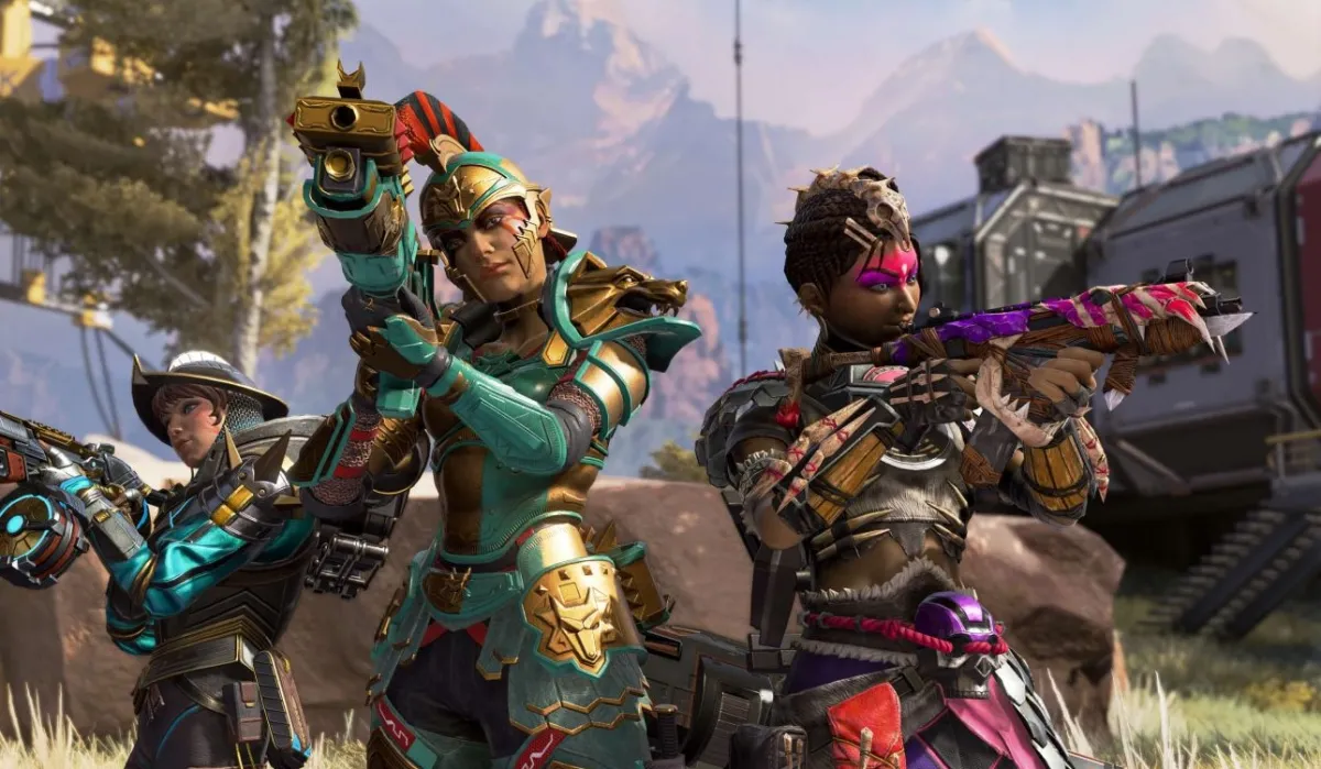 Loba, Rampart, and Wattson from Apex Legends.