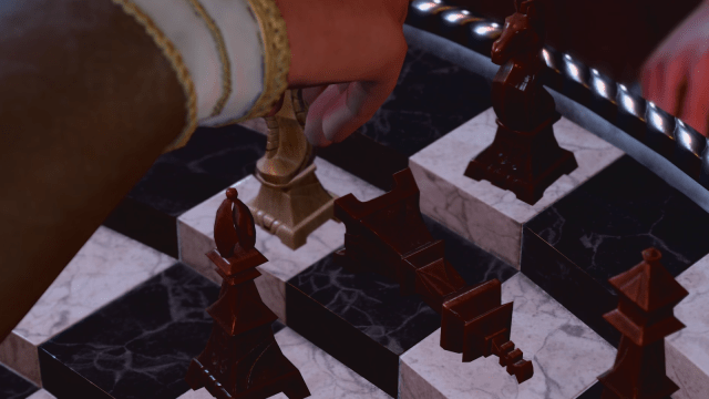 In Baldur's Gate 3, Raphael and Mol play a game of chess.