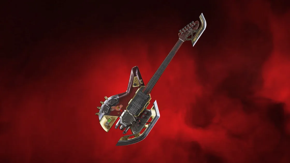 Razor's Edge, an electric guitar with blades along the bottom edge and head stock, as well has flamethrower ports.