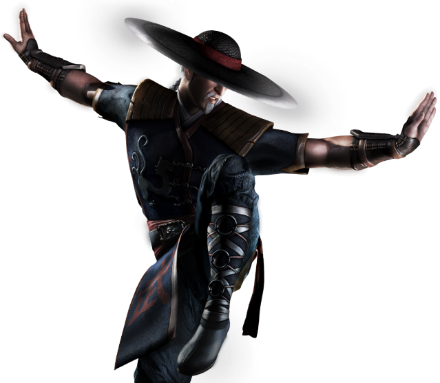 Mortal Kombat XL render featuring Kung Laon standing on one leg with arms outstretched. 