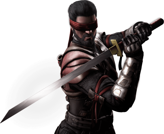 Mortal Kombat XL render featuring Kenshi holding his katana defensively. 