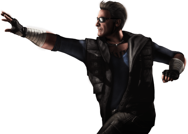 Mortal Kombat XL render featuring Johnny Cage with his arm outstretched. 