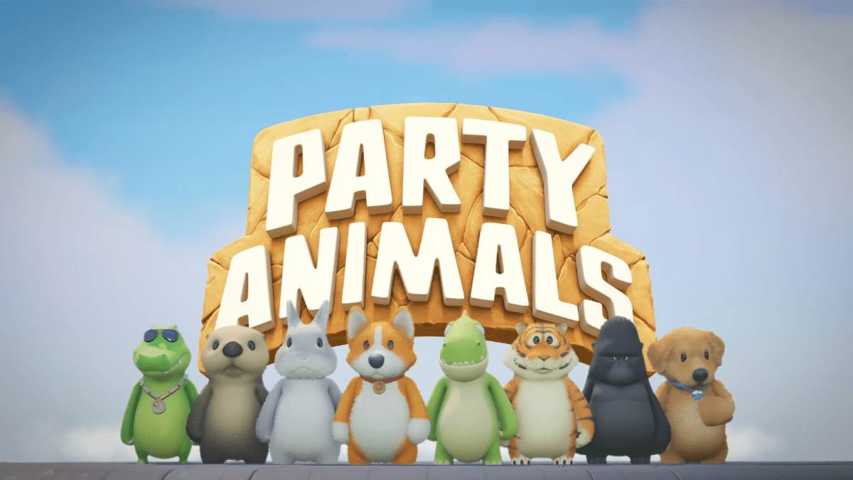 Party Animals logo with characters lined up at the bottom.