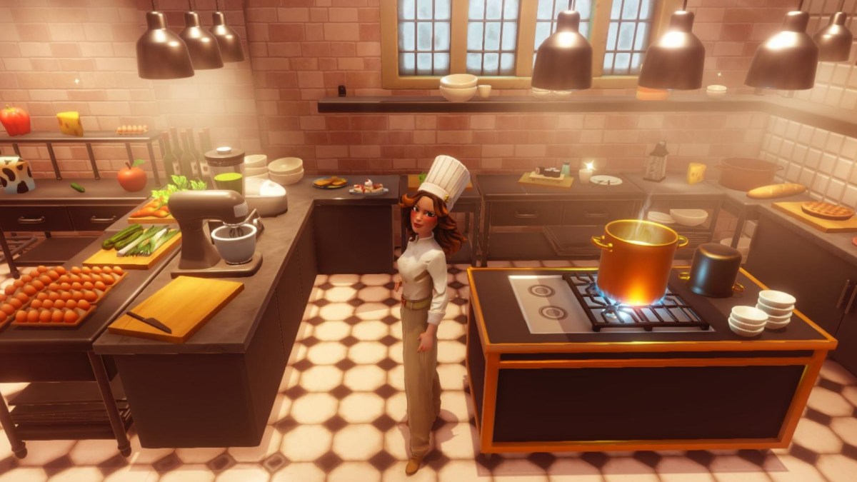The player standing in Remy's kitchen wearing a chef outfit.