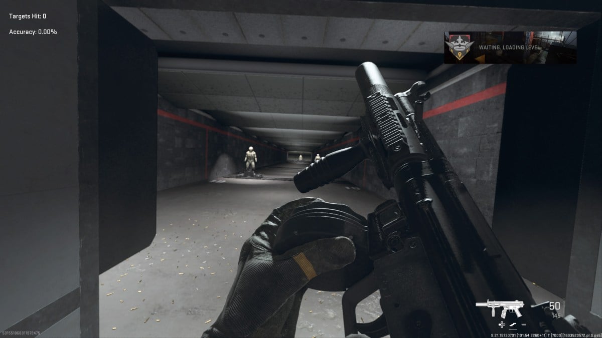 The Lachmann Shroud SMG in MW2's Firing Range.