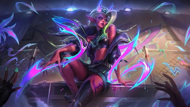 Street Demon Zyra performs in front of a street crowd in League of Legends