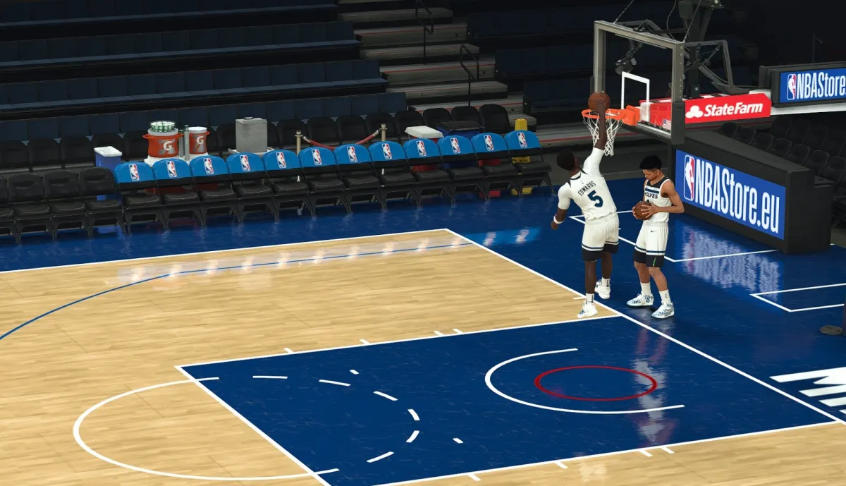 Anthony Edwards dunking in NBA 2K24