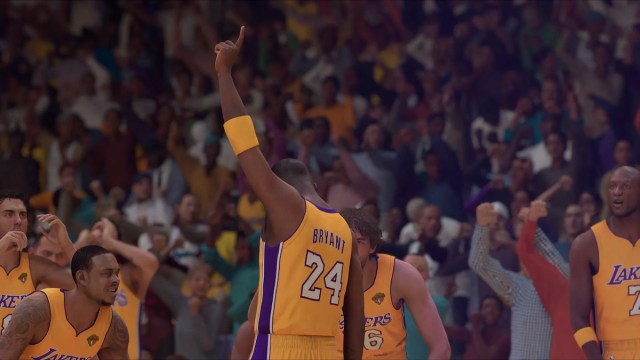 Kobe Bryant pointing finger in NBA 2K24