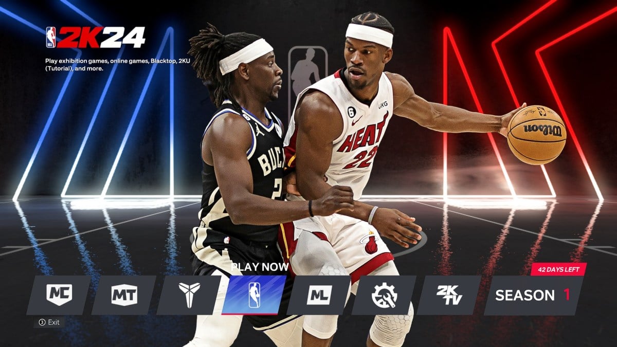 Jimmy Butler and Jrue Holiday on the NBA 2K24 start screen