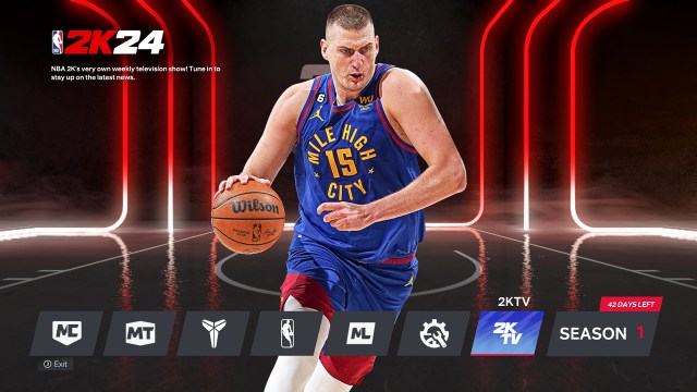 Nikola Jokic on the NBA 2K24 start screen