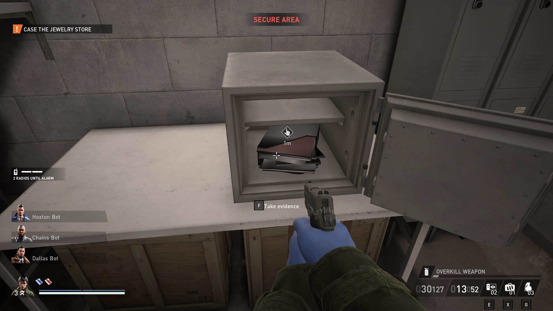 displays the unlocked safe in the basement during Dirty Ice (Payday 3)
