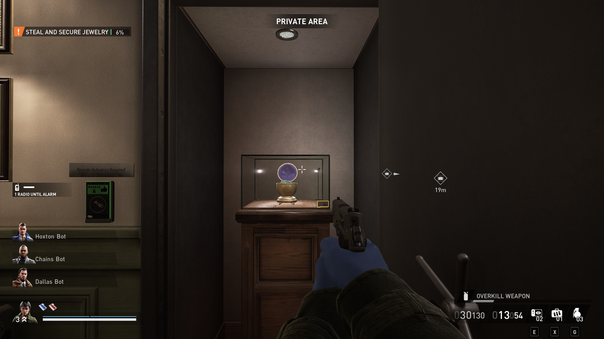 displays the Rare Stone within the vault during Dirty Ice (Payday 3)