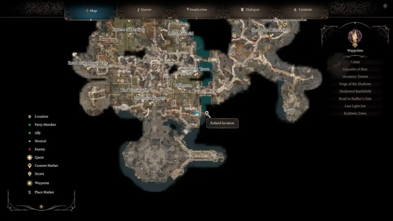 Baldur S Gate 3 Where To Find Rolan In The Shadows Of BG3 Explained   Photo Of Rolan Location On Bg3 Map 