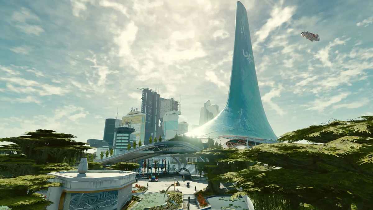 New Atlantis city landscape in Starfield