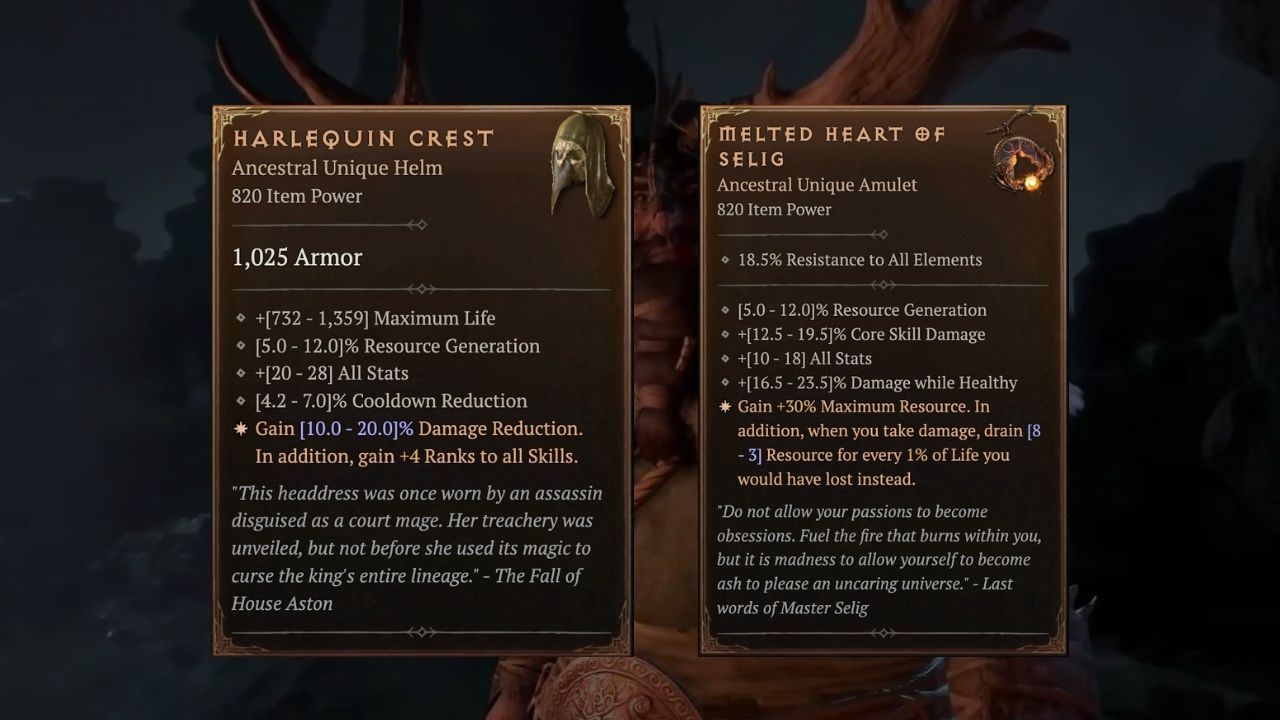 Two gear that offer all stat bonuses in Diablo 4