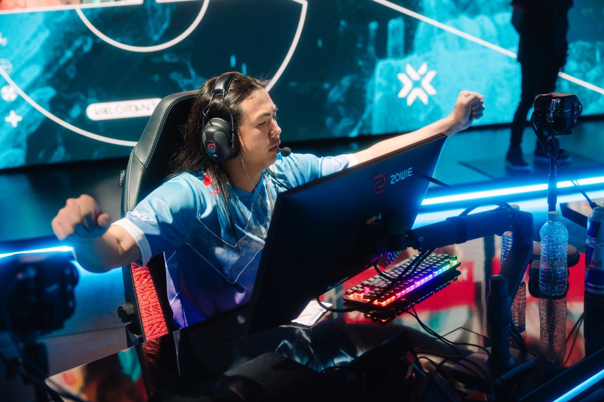 Erick "Xeppaa" Bach of Cloud9 reacts while competing during 2023 VCT Americas Last Chance Qualifier