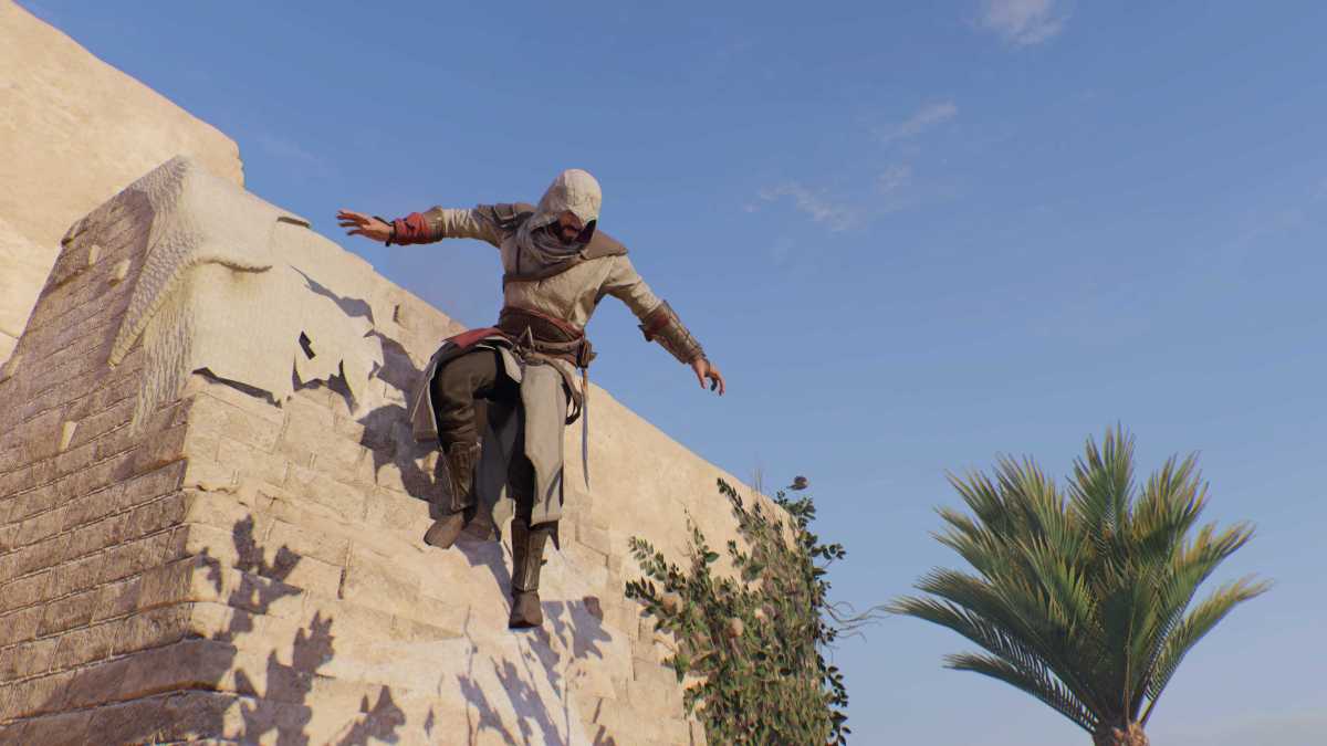 basim sliding down a roof in assassin's creed mirage