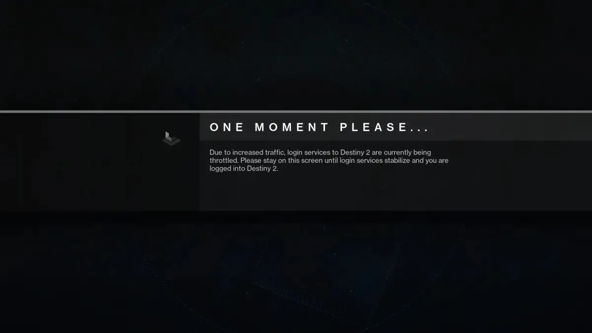 An error as seen in the Destiny 2 menu