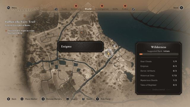 Image of the map in Assassin's Creed Mirage showing the village of Jarjaraya.