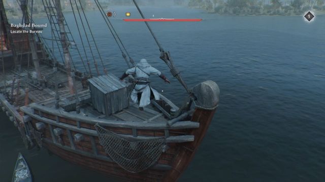 Basim leaping aboard a ship