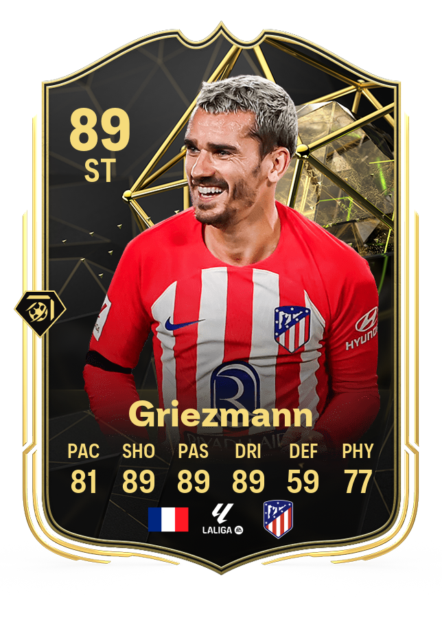 Antoine Griezmann's card in EA FC 24's TOTW 6.