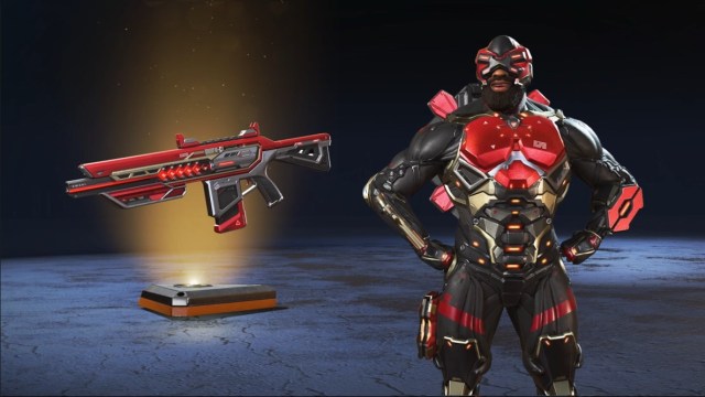 Newcastle's Antihero skin and the Hemlok's Redline skin from the Doppelgangers Event