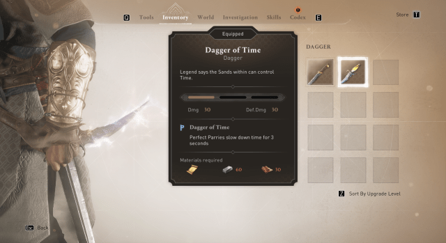 Скриншот, показывающий, что Принц Персии вдохновил Кинжал Времени в Assassin's Creed Mirage.