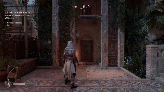 Screenshot of entrance to Gear Chest location in Residential District in Assassin's Creed Mirage. 