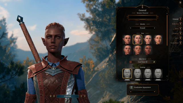 image displays the Hireling appearance customization menu in Baldur's Gate 3.