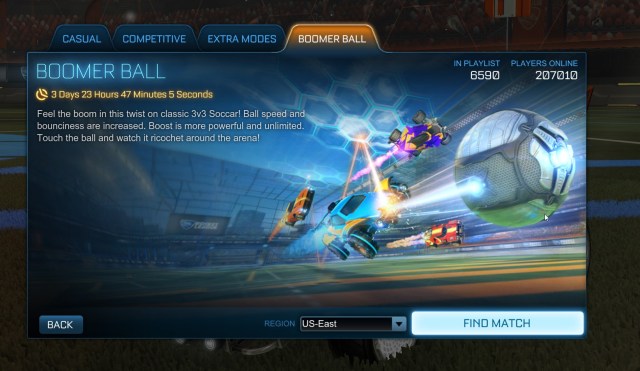 Boomer ball menu screen