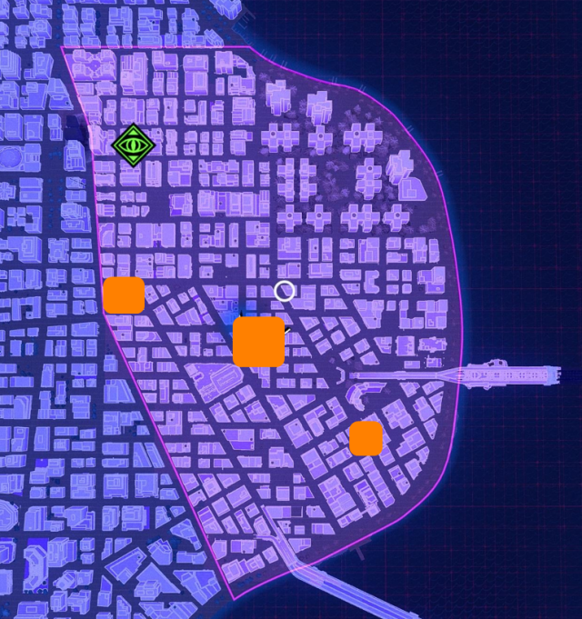 Locations of Spider-Bots in Chinatown.