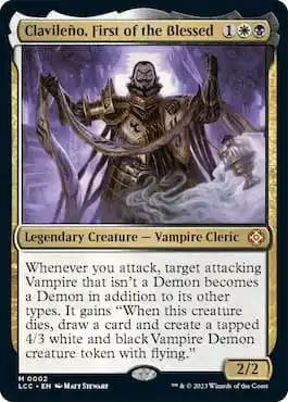 Image of vampire holding magic scroll and latern on MTG card in LIC Blood Rites Commander deck