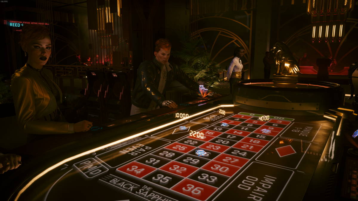 A roulette table in Cyberpunk 2077 Phantom Liberty