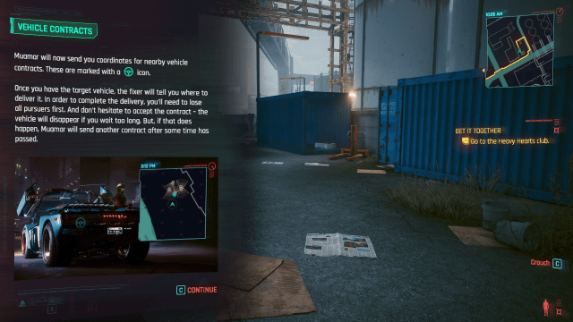 a popup on the UI showing the details for Vehicle Contract jobs in Cyberpunk 2077