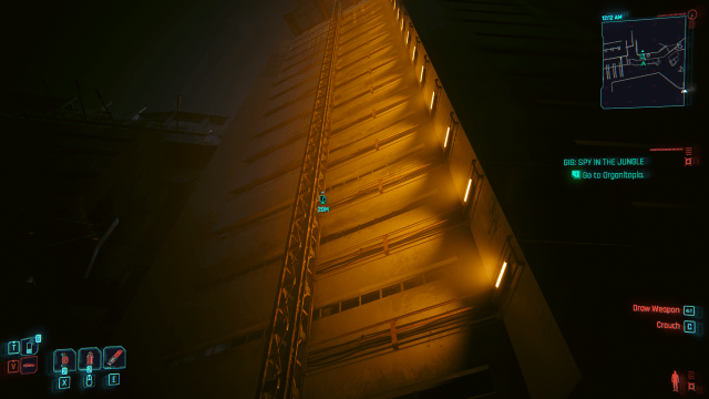 the side of the huge building leading to Terra Cognita in Cyberpunk 2077.