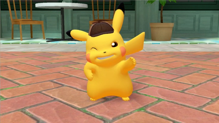 Detective Pikachu grinning