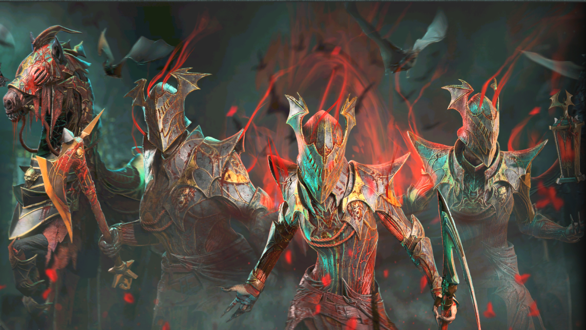 Various characters and armor are shown in a Diablo 4 screen.