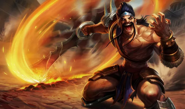 Draven using his Spinning Axes in League of Legends.