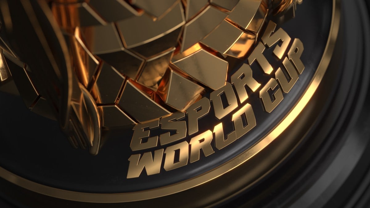 Esports World Cup logo in gold lettering.