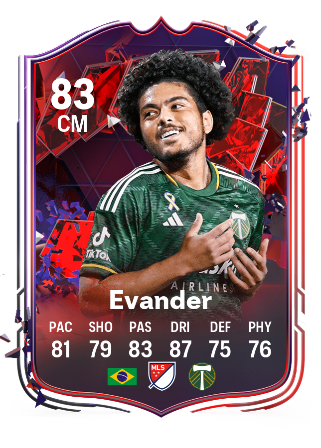 Image of Evander's card in EA FC 24 Ultimate Team.